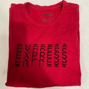 Express Large Red Stretch Moisture-Wicking LOGO Graphic T-Shirt